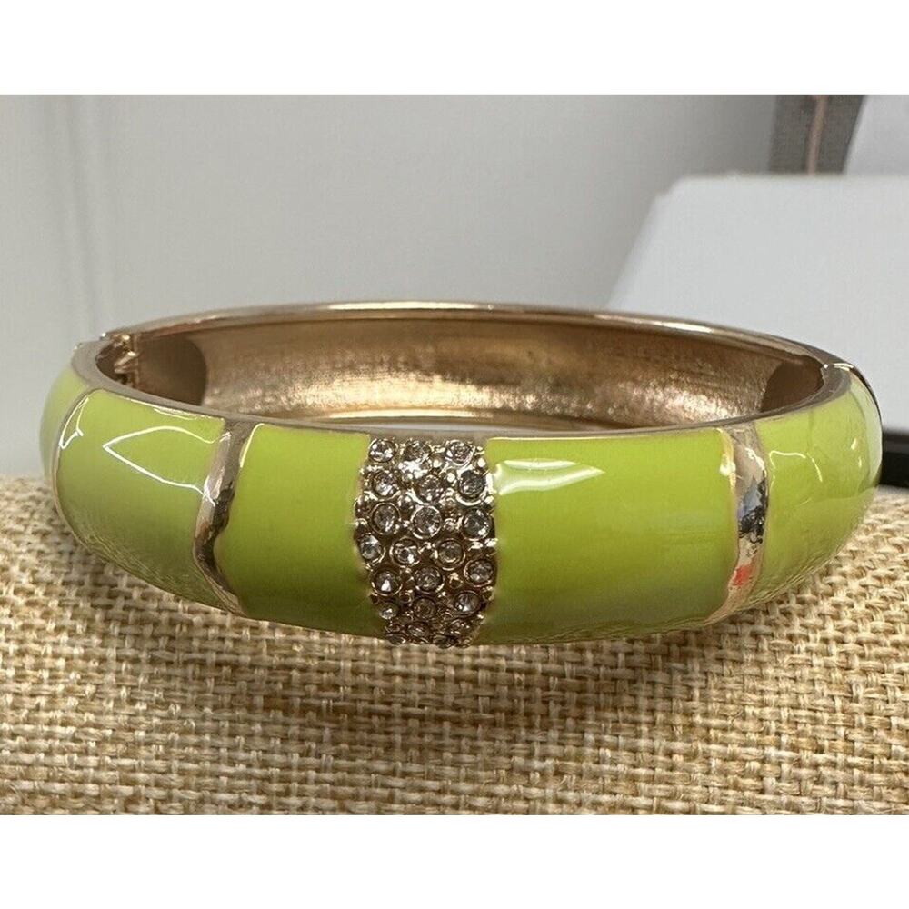 Sequin Nordstrom Mint Green Mid-Thin Gold Tone Enamel Hinge Bangle $33 NWOT #497